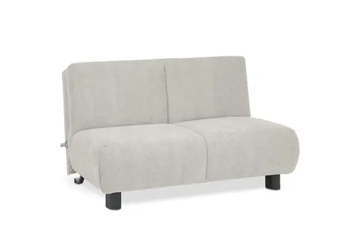  Faltsofa EBBY - 2-Sitzer ohne Armlehne, 140 cm inkl. Schlaffunktion, Stoff, Creme