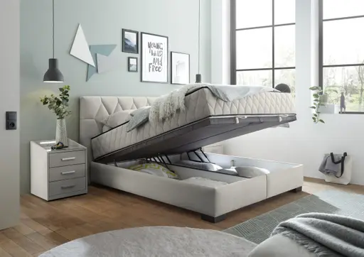 Boxbett - Liegefläche ca. 180x200 cm, Stoff, Sand