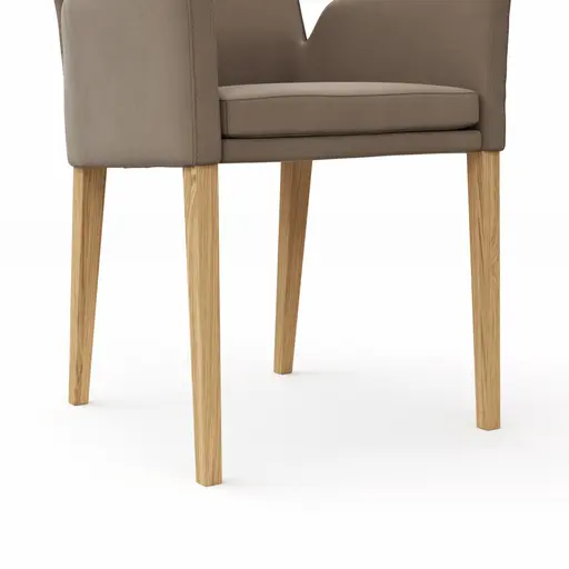 Armlehnstuhl Tuma - Leder, Kitt