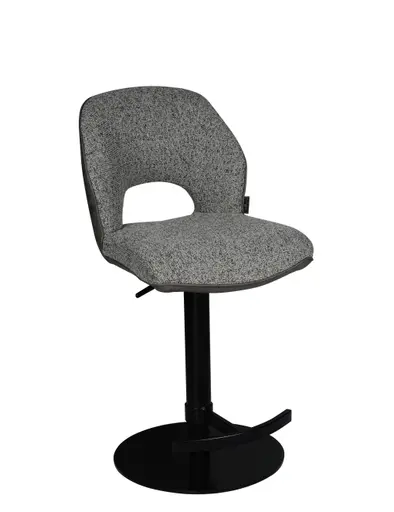Barhocker MAILE - drehbar, höhenverstellbar, Stoff, Grau, Anthrazit