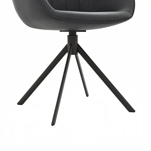 Polsterstuhl Dinner - Leder, Anthrazit