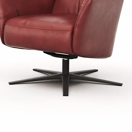 Sessel Noto Relax II - Rückenlehne verstellbar, Leder, Burgund