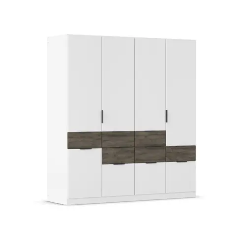 Drehtürenschrank RAAS- B ca. 181 cm, Weiß, Vintage