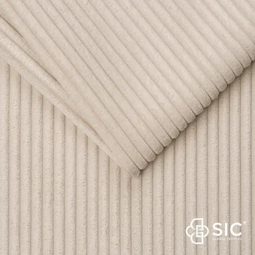 Ecksofa- Ecke links, 3-Sitzer, Stoff, Creme