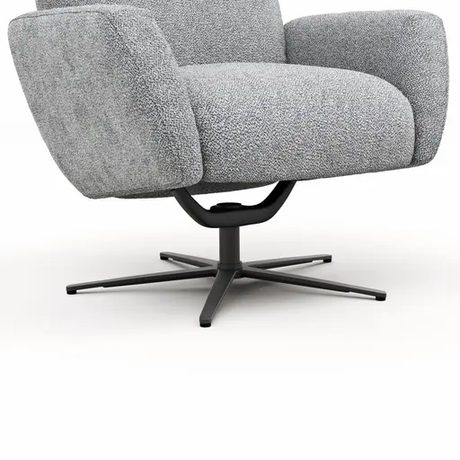 Einzelsessel Terni - Relaxfunktion, Sternfuss, Stoff, Hellblau