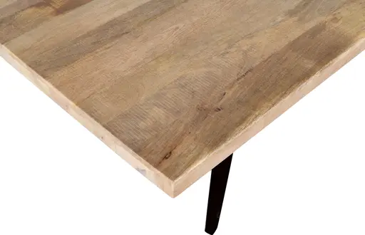 Esstisch - LB ca. 180x90 cm, Mango massiv, Baumkante, Schwarz