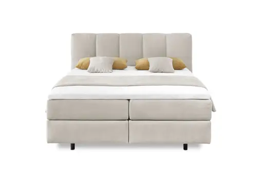 Boxspringbett - Liegefläche ca. 180x200 cm, Stoff, Grau