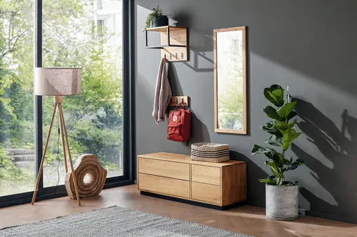 Garderobenkombination Williston - Korpus Wildeiche geölt / Front sandgestrahlt