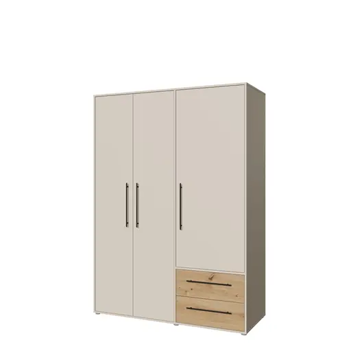  Drehtürenschrank FATHIE- B ca. 144 cm, Sand, Eiche Dekor