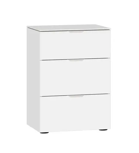 Nachtkommode JOIN IT- Glas, Weiß, Matt, Weiß