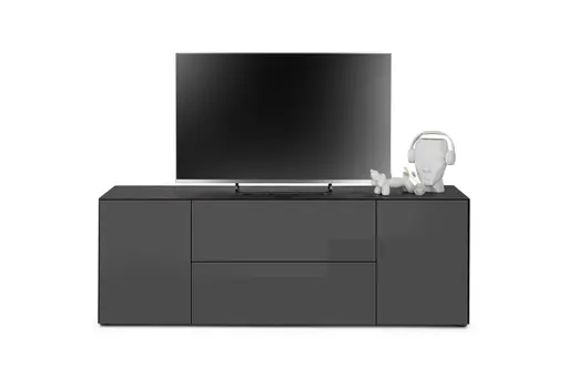 Lowboard - B ca. 181 cm, Anthrazit, Keramikoptik