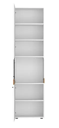 Vitrine - B ca. 55 cm, Alpinweiß, Coast Evoke Eiche Nachbildung, Weiß Hochglanz