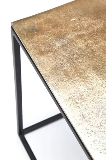 Beistelltisch-Set- Stahl, Schwarz, Aluminium, Glavanisiert