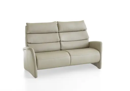 Sofa - 2,5-Sitzer groß, Kopfteil verstellbar, Leder, Perlmutt