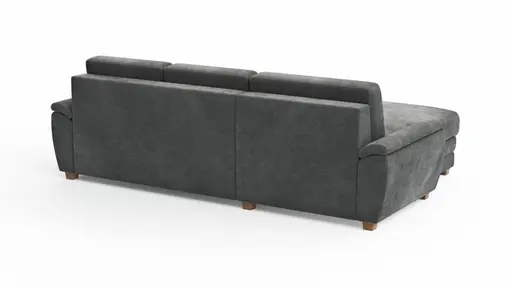 Ecksofa Lakeville 1 - Longchair links mit 2-Sitzer inkl. Schlaffunktion mit Bettkasten, Stoff, Grau
