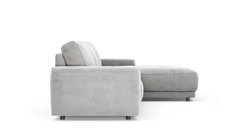 Ecksofa Balok - 2,5-Sitzer mit Longchair groß rechts, Stoff, Eisengrau
