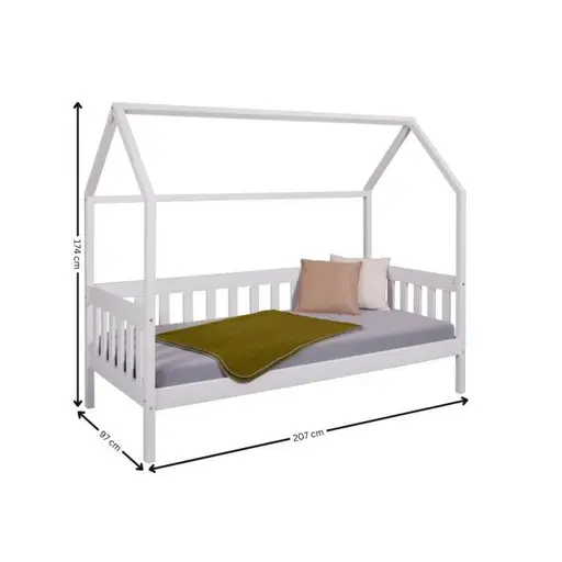 Bettgestell - Liegefläche ca. 90x200 cm, Weiß