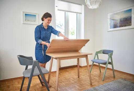 Armlehnstuhl Edge - Buche, Weiß