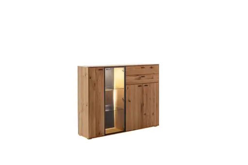 Highboard - Eiche, teilmassiv