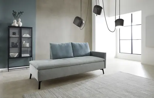 Recamiere - Armlehne rechts, Schlaffunktion, Stoff, Mint/Petrol