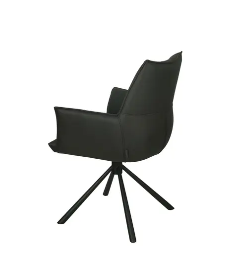 Armlehnstuhl MAKANA - drehbar, Stoff, Schwarz