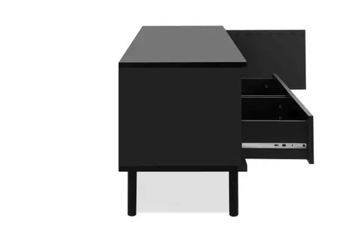 TV-Lowboard - B ca. 138 cm, Schwarz, Artisan Eiche Nachbildung