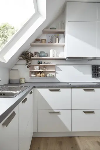 U-Küche 50.100 GL 5 521, Kristallweiß