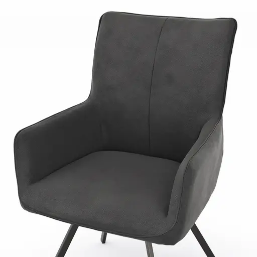 Armlehnstuhl Calyra - Stoff, Anthrazit
