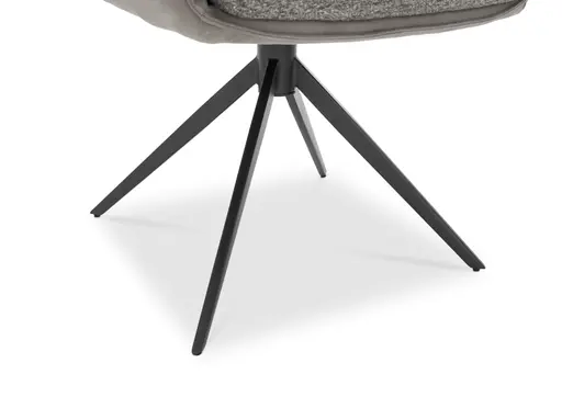 Armlehnstuhl MANDY - drehbar, Stoff, Graubeige