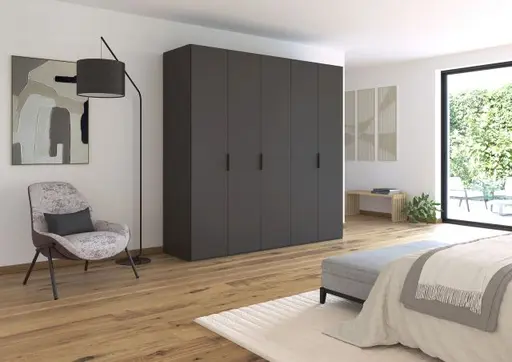 Drehtürenschrank ROVERO- B ca. 225 cm, Graphit