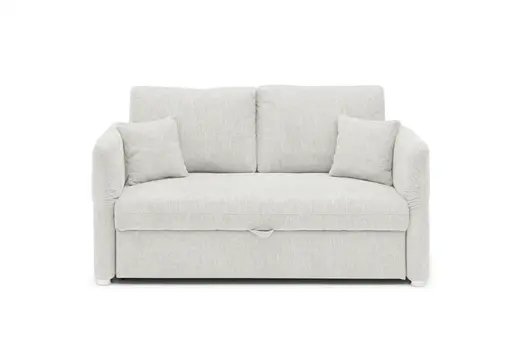Sofa JORDEN - 2,5-Sitzer, inkl. Schlaffunktion, verstellbare Armlehnen, Stoff, Beige