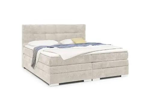 Boxspringbett SANDRIN I- Liegefläche ca. 200x200 cm, Stoff, Taupe