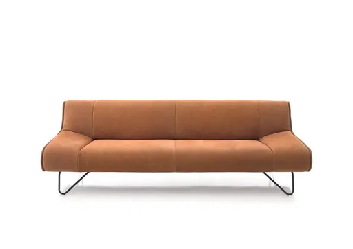 Sofa - 2-Sitzer, Leder, Hellbraun