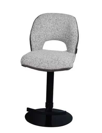 Barhocker MAILE - drehbar, höhenverstellbar, Stoff, Braun