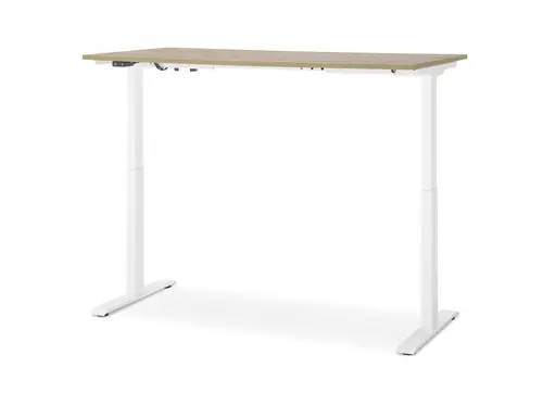 Schreibtisch GELI - höhenverstellbar, LB ca. 160x80 cm, Eiche Nachbildung, Weiß