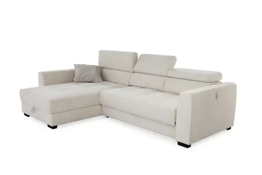 Ecksofa - 2-Sitzer, Ecke rechts, Stoff, Beige
