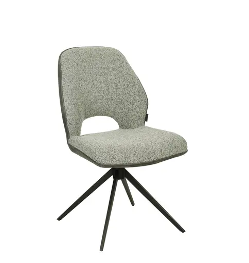 Stuhl MAILE - drehbar, Stoff, Grau, Anthrazit