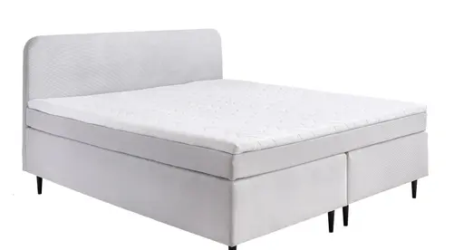 Boxspringbett- Liegefläche ca. 180x200 cm, Stoff, Silber