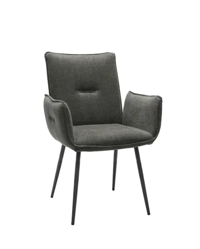 Armlehnstuhl MARCELA - Stoff, Anthrazit