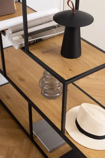 Raumteiler - Wildeiche Nachbildung, Schwarz