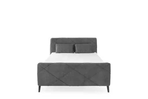 Boxspringbett JESSI- Liegefläche ca. 140x200 cm, Stoff, Grau
