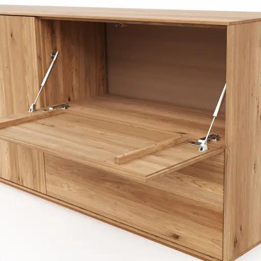 Sideboard Saratoga - mit Klapptüren, Wildeiche massiv, natur geölt