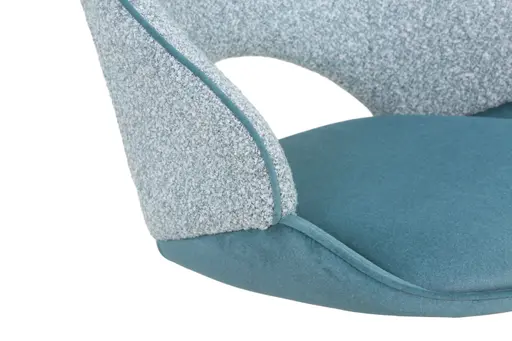 Stuhl MERIEM - drehbar, Stoff, Blau