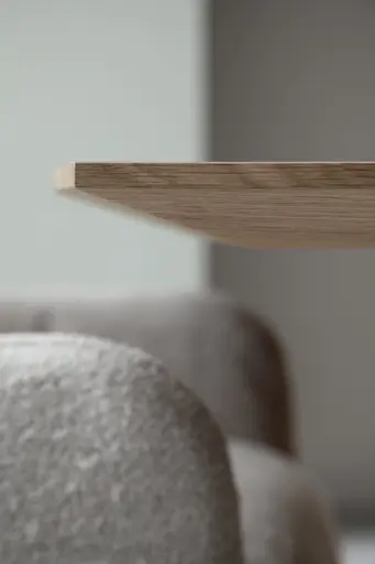 Esstisch 3100 - LB ca. 220x100 cm, Asteiche Bianco massiv, Holzwange