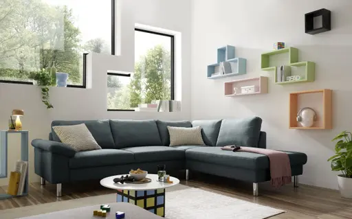 Ecksofa COOL - 2,5-Sitzer mit Ecke rechts, Stoff, Anthrazit
