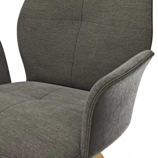 Armlehnstuhl Dinner - drehbar, Stoff, Dunkelbraun