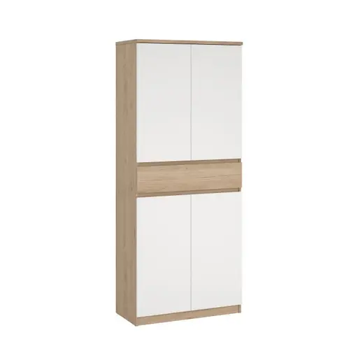 Schuhschrank - B ca. 81 cm, Jackson Hickory Nachbildung, Weiß