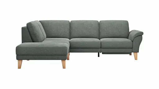 Ecksofa Rockport A - Ecke links mit 2,5-Sitzer inkl. Relaxfunktion (motorisch), Stoff, Grau