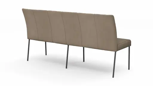 Bank Nashville - Breite ca. 180 cm, Leder, Taupe