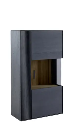 Hängevitrine Estana - Eiche massiv, Anthrazit